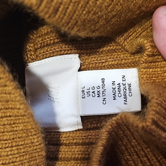 H&M large brown/tan extra long sweater - Picture 7 of 8